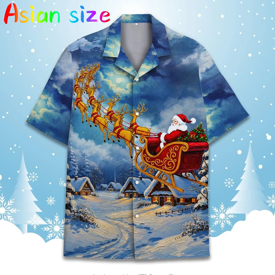 

Funny Cartoon Santa Claus Shirt Man Snowman Print Casual Holiday Party Fashion Xmas Shirts 2025 Daily Trend Oversized Blouse Top