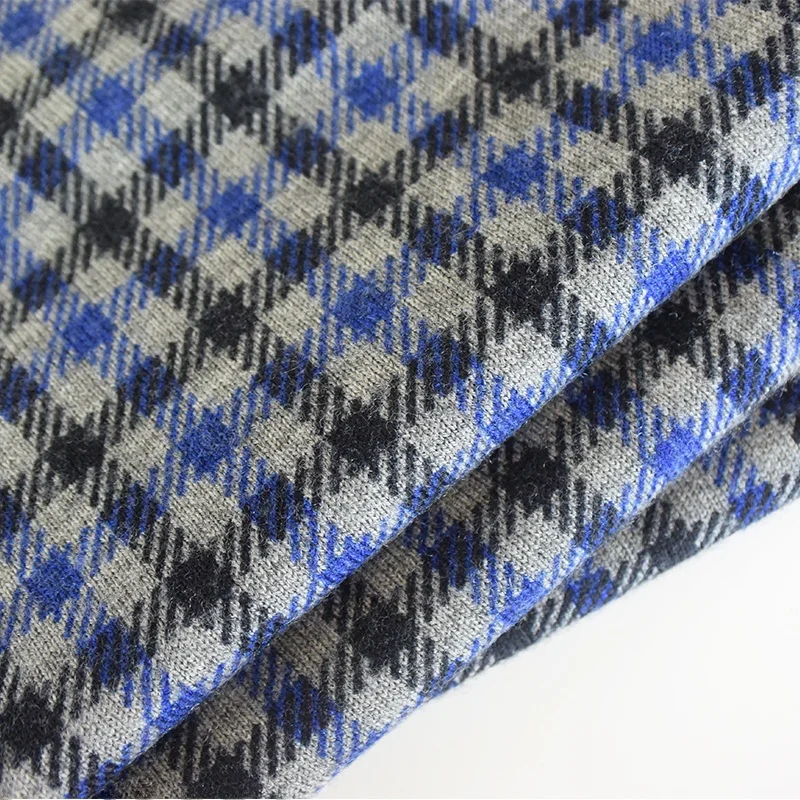 

Клетчатый трикотаж из чистой шерсти, круглый свитер Ne, осень-зима, весна, базовый слой, мягкий мужской деловой повседневный верхний свитер F27