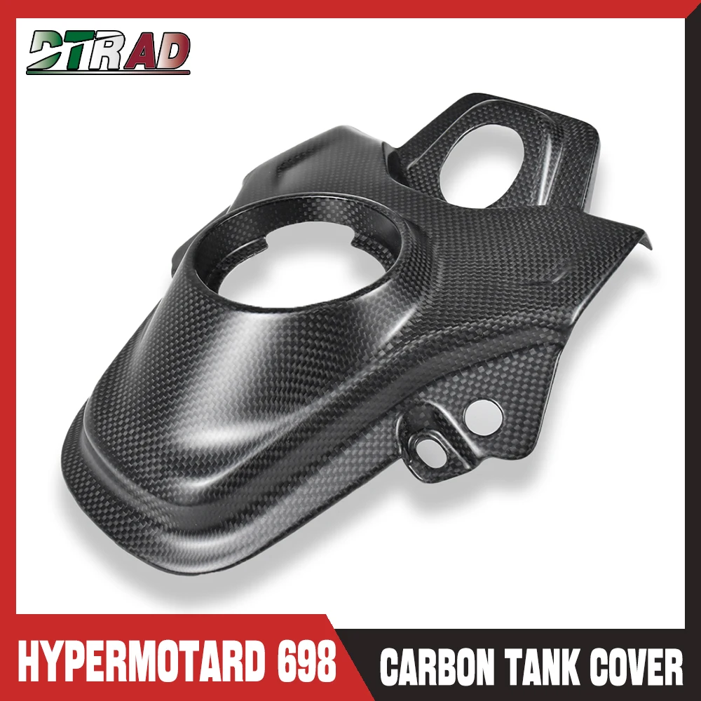 

For DUCATI Hypermotard 698 Mono RVE 2024 2025 Accessories 100% Carbon Fiber Upper Fuel Tank Cover Airbox Case Key Covers Fairing