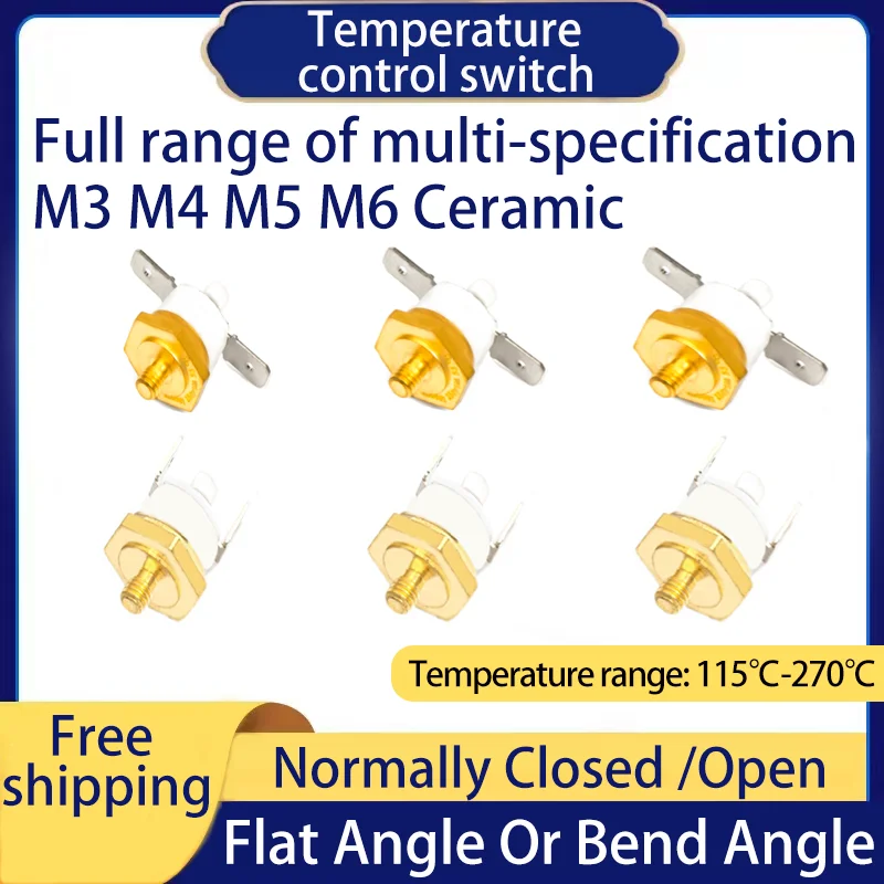 M3 M4 M5 M6 normalnie zamknięty KSD301 resetem ręcznym 20-270 stopni KSD-301 przełącznik temperatury termostat czujnik gwint w mosiężnej sondzie
