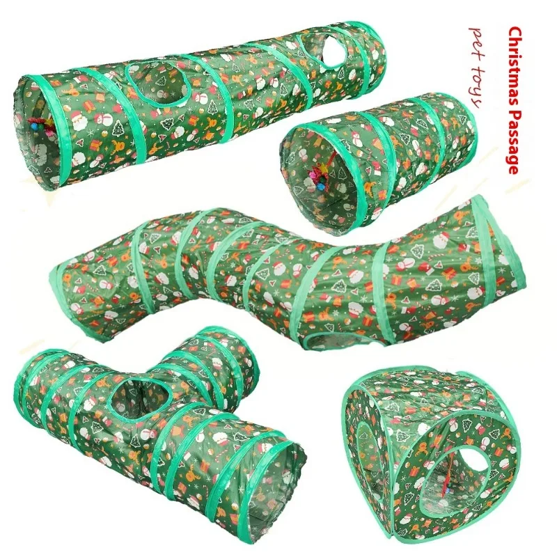 

pet toys Christmas cat channel Rolling Dragon foldable cat channel Christmas cat tunnel accessories pet items pet products