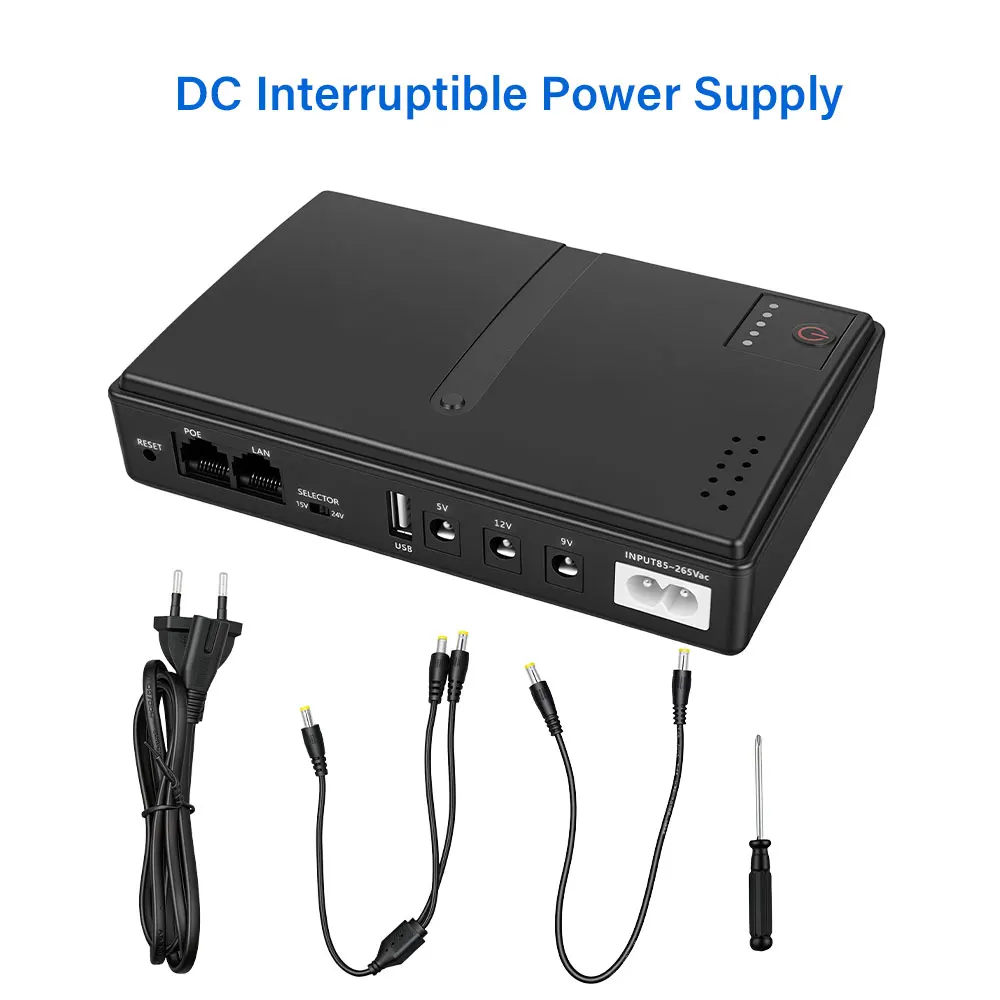 UPS-Batterie-Backup 18W Unterbrechungsfreie Stromversorgung 5V 9V 12V Router Optischer Cat Eingebauter Adapter Zuverlässige Notstromversorgung – Detail 14