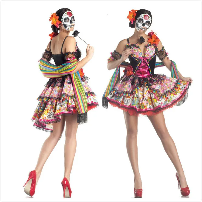 أزياء الهالوين ذات الهيكل العظمي الكسول للعروس وصلت حديثًا أزياء تنكرية لمهرجان الأشباح ومهرجان العروس للسيدات للمسرح العرقي...