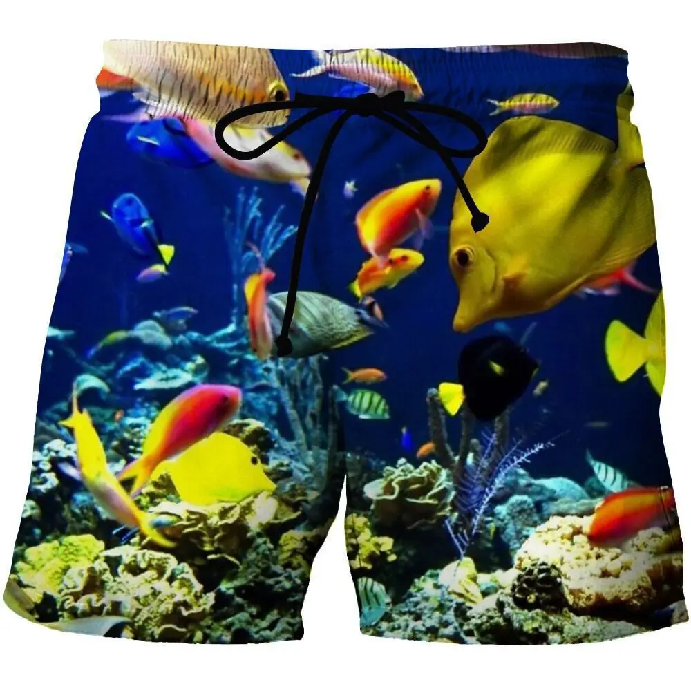 European and American men\'s beach shorts abstract creative 3d printing casual plus-size shorts men