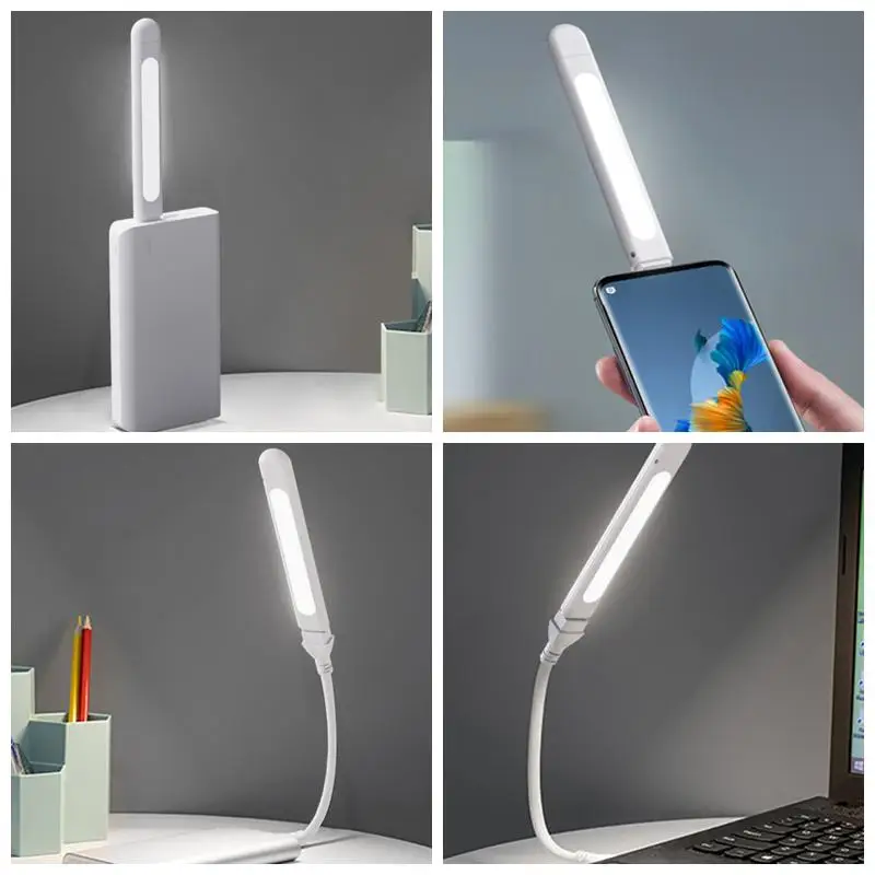 Flexible 8LED Mini USB NightLight for Reading, Power Bank, Type-C Devices