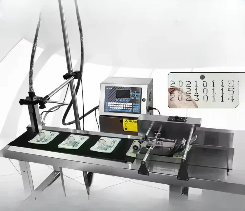 W-700 Smart Automatic Date Coding Machine Food Safe Inkjet Printer with Easy-Change Nozzles Eco-Friendly Production Tool