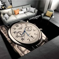 Longines Luxury Watch Brand Logo Pattern Area Rugs for Living Room Bedroom Decoration Rug Children PlayRoom Mat Anti-slip Carpet