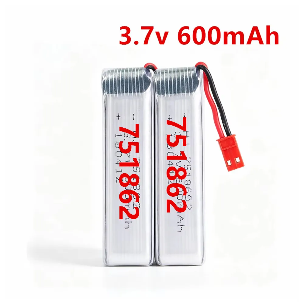 751862 3.7V 600mAh Rechargeable Lipo Battery For Syma S032G Udi U818A WLtoys V959 V929 Remote Control Aircraft Model Airplane