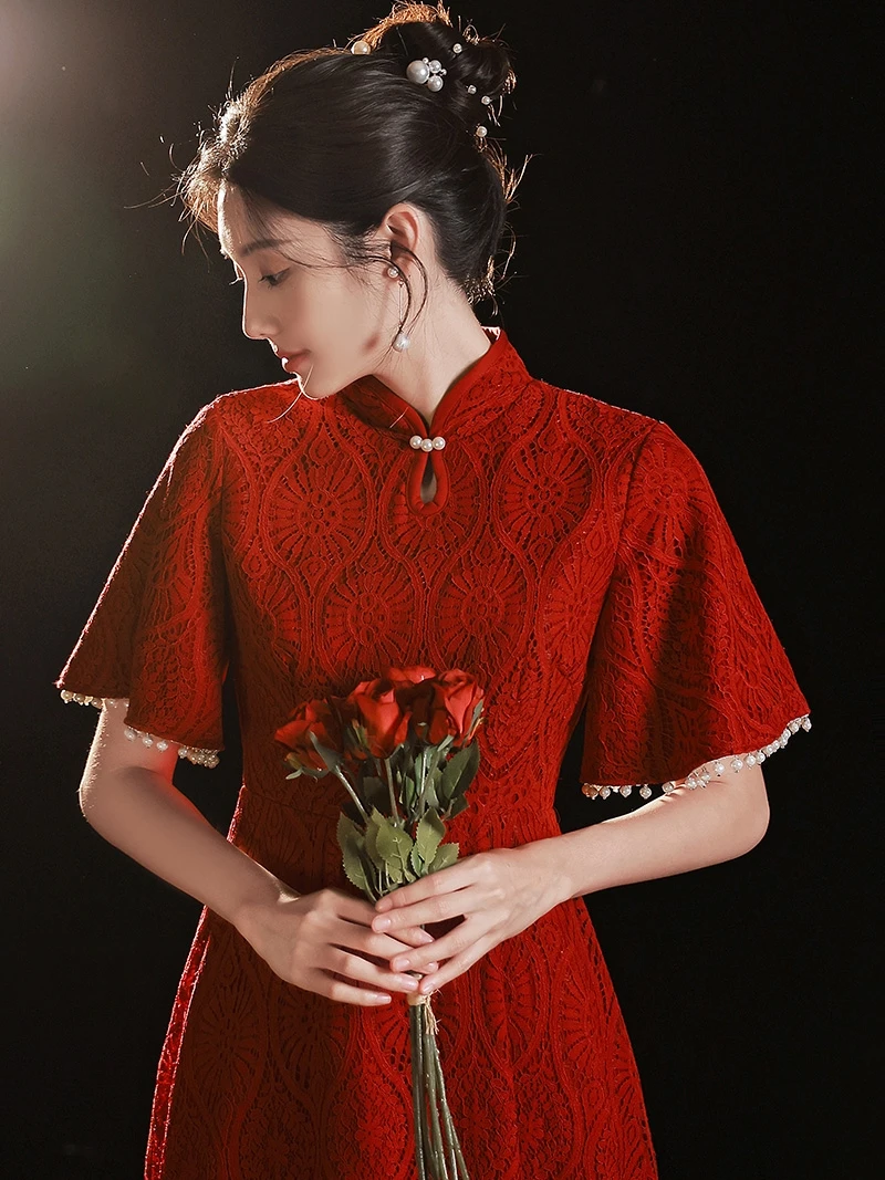 

Wedding Dr Ele Lace ort Sve mid Waist Floor Length Gown for Bride to Be Engagement Par Wear Daily Suitable