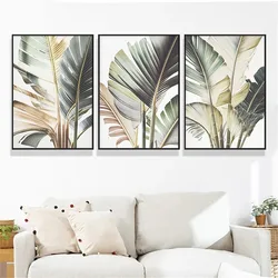 Tropical Botanical Palm Tree Palm Leaf Posters and Prints Modern Plant Canvas Painting Wall Art Picture for Living Room Decor