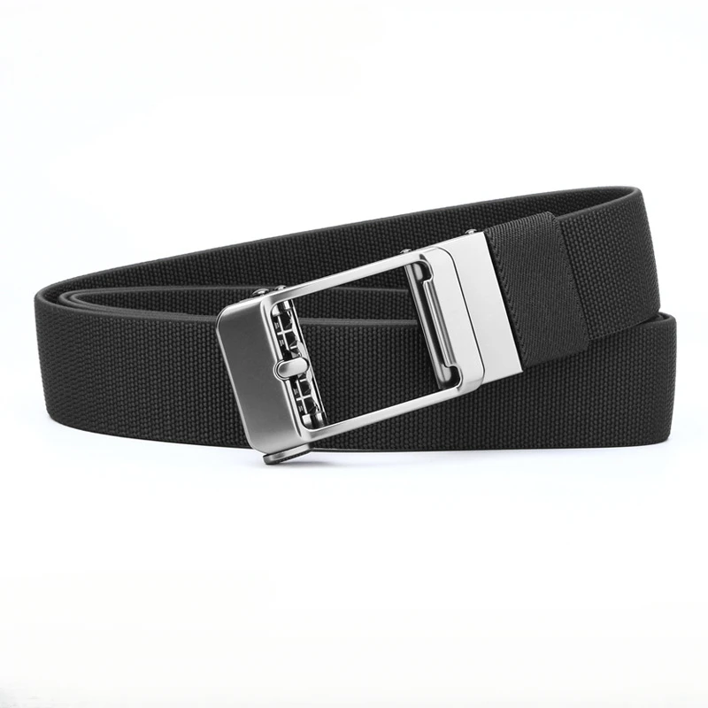 Western Canvas Elastic Plus Size Automatic Buckle Braided Men Belt Fashion Jeans Causal Woven Belt for Mens