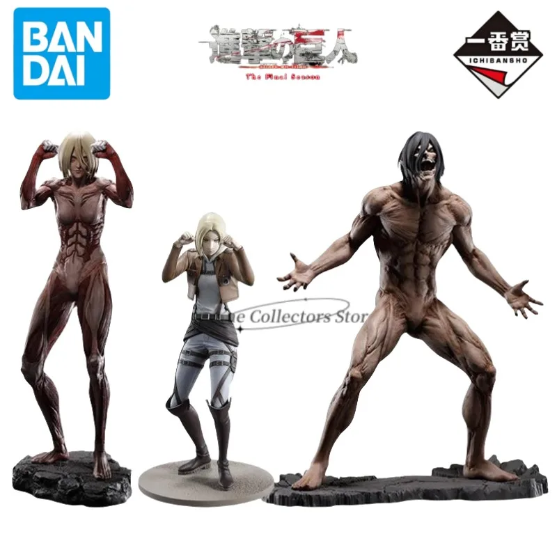 

Bandai Original Ichiban KUJI Attack on Titan Anime Figure Eren Jaeger Annie Leonhart Action Figure Toys for Kids Gifts Model