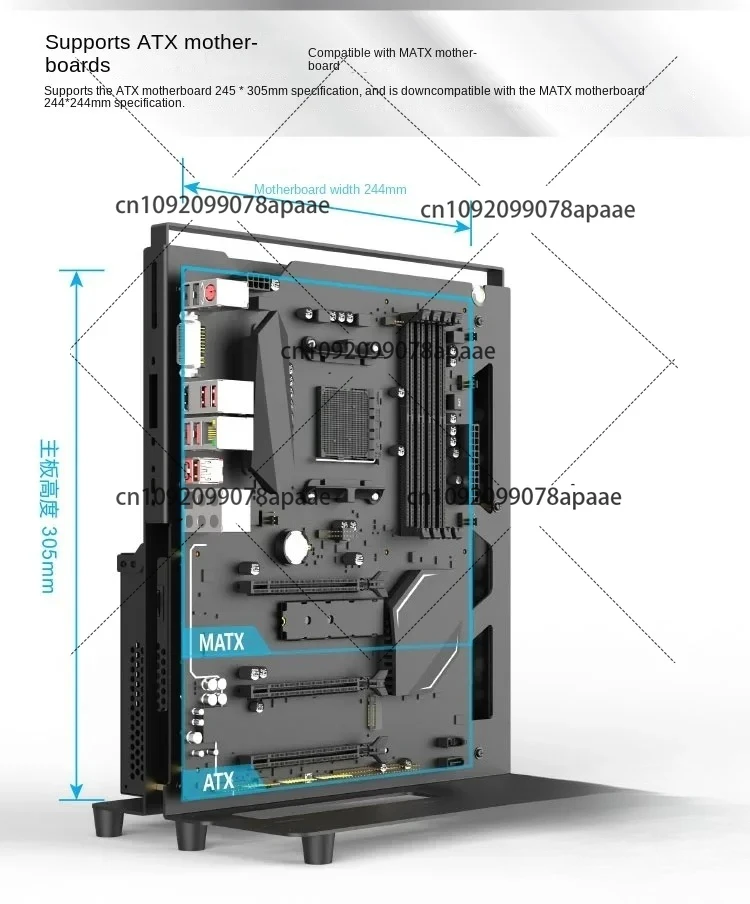 X5P 2024 حافظة كمبيوتر مكتبي ATX حافظة كمبيوتر مفتوحة،