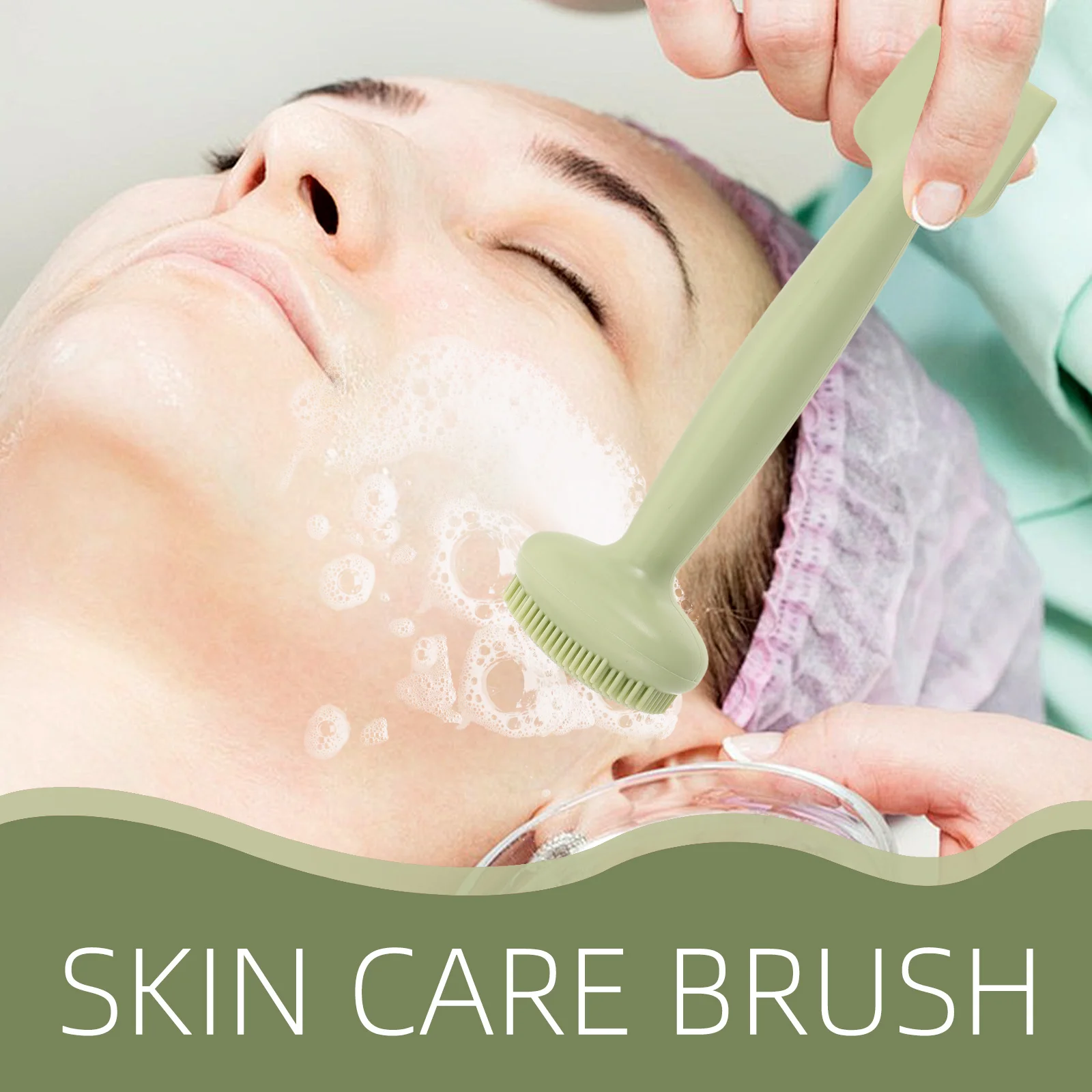 فرشاة قناع الوجه المصنوعة من السيليكون برأس مزدوج 2 في 1 لتقشير الوجه والتنظيف العميق وتطبيق فيلم الطين والعناية بالبشرة #6