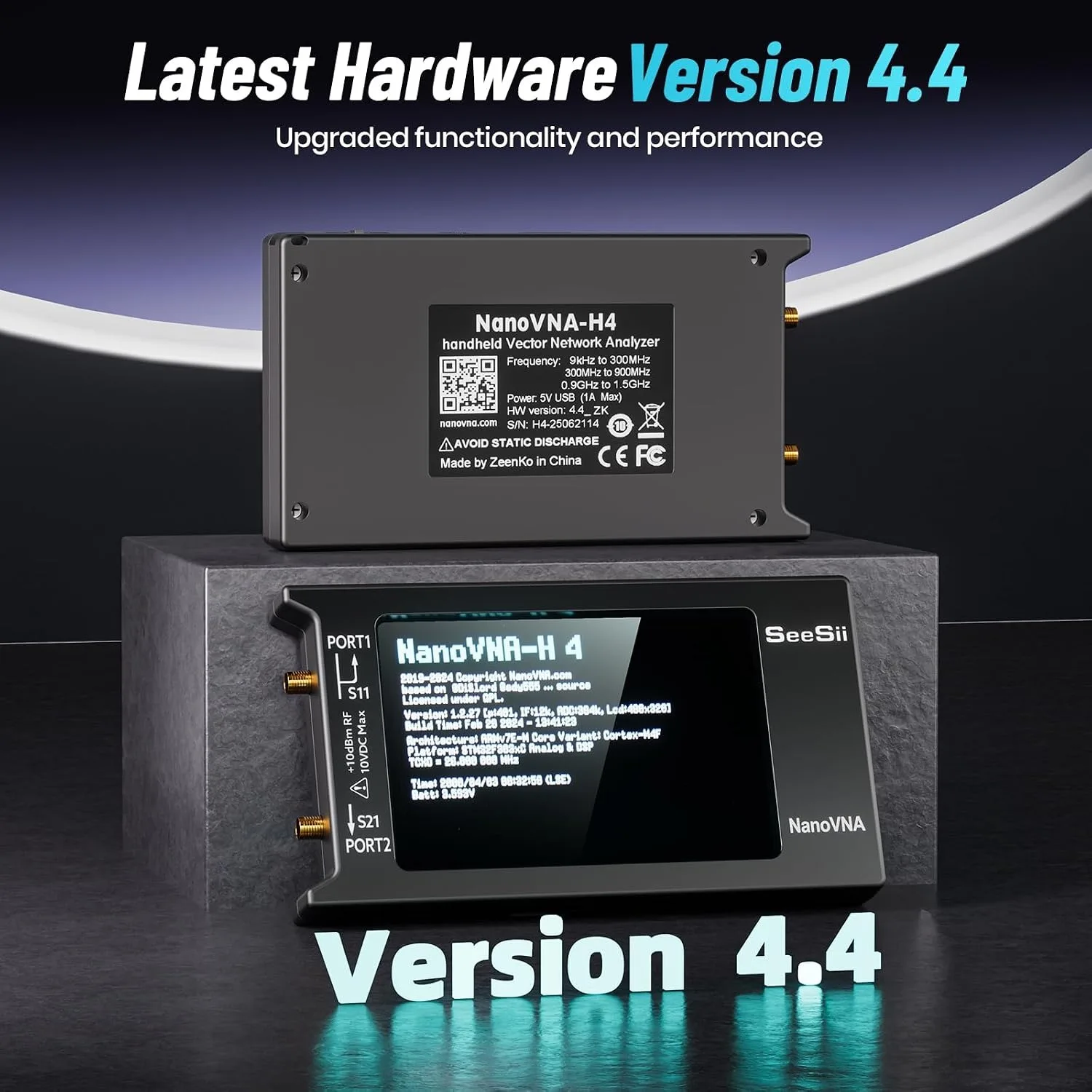 SEESII NanoVNA-H4 Vektor-Netzwerkanalysator mit EVA-Schutzhülle, 4-Zoll-Touchscreen-VNA-Kit, 10 kHz–1,5 GHz, für S-Parameter VSWR – Detail 2