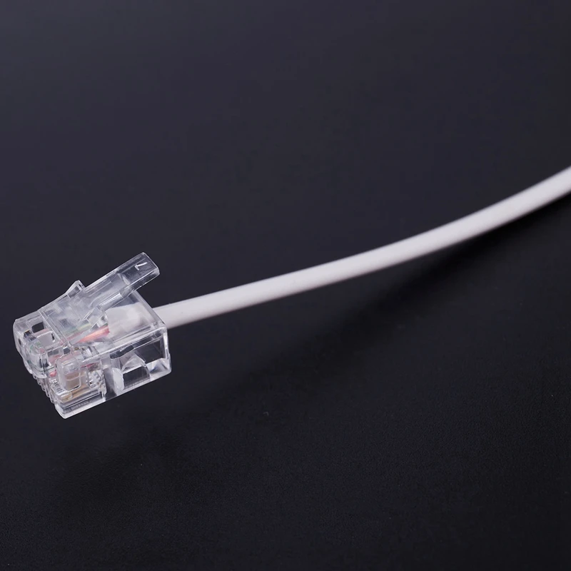 2Pcs 10M RJ11 Telephone Connector Extension Cable White