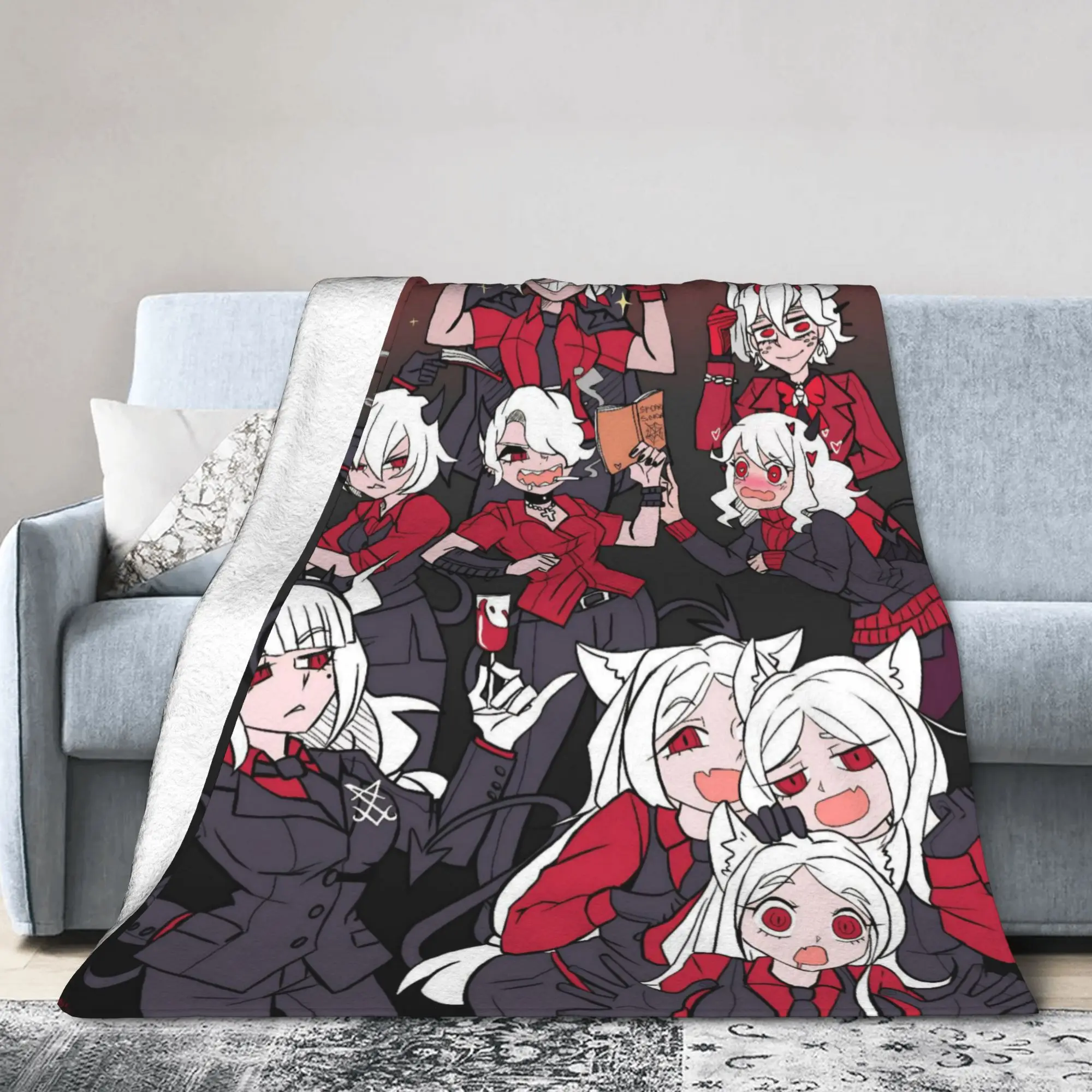 Helltakers Lucifers Cerberus Game Blanket Cover Anime Flannel Bedding Throw Blankets Bed Sofa Soft Warm Gift Breathable