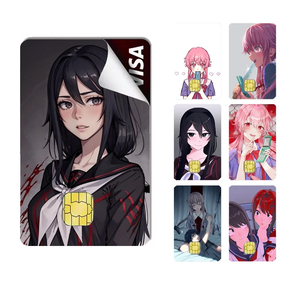 Ryoba Aishi Y-Yandere S-Simulator Stickers Cartoon Credit Visa Debit Bank Charge Card Bus Waterproof Sticker Decal Decoration