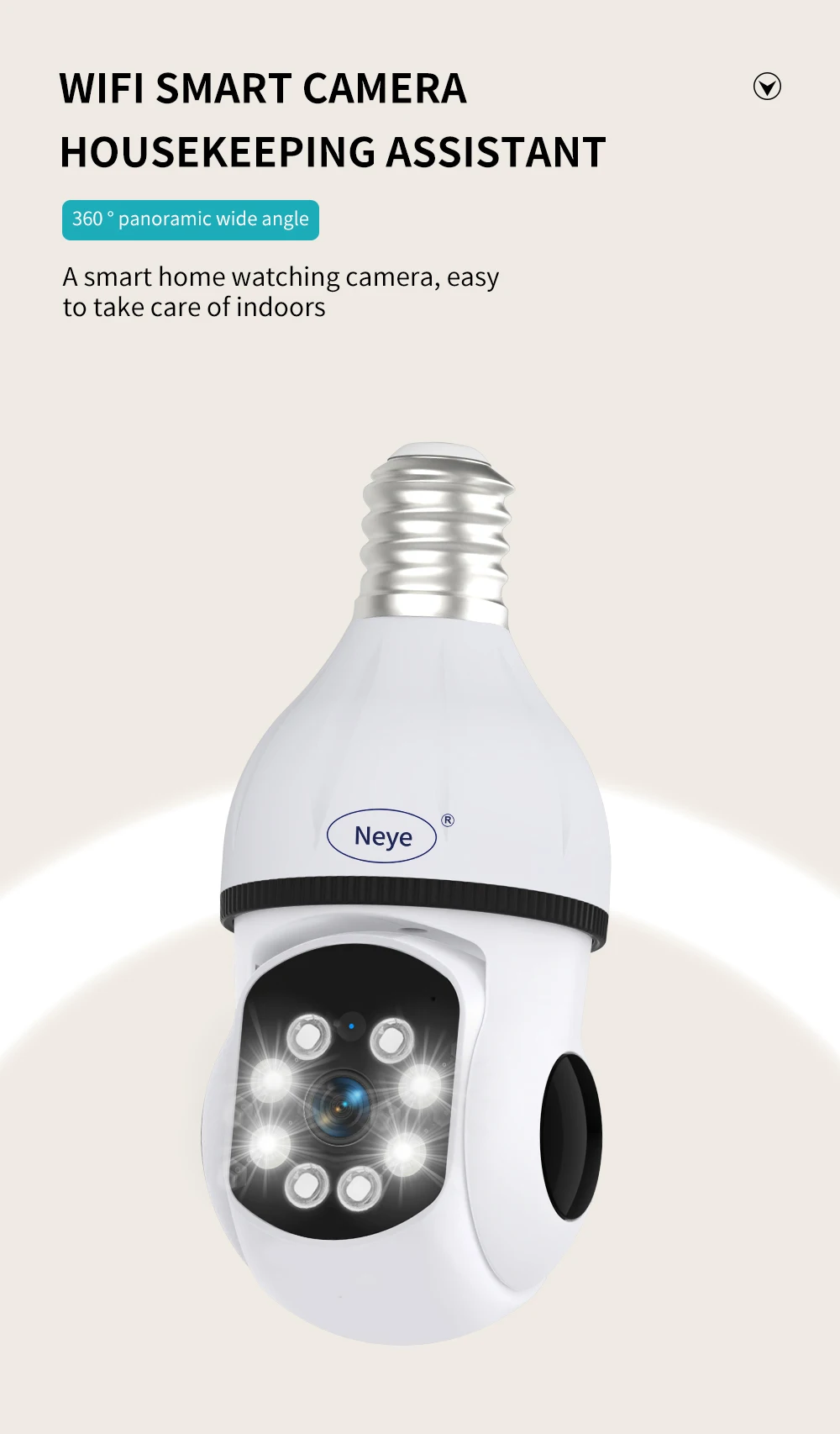 Neye S20 8MP/4K WiFi Smart Home Sicherheit Kamera 1080P HD 10X Digital Zoom PTZ IP Kamera automatische Tracking Sicherheit Überwachung – Detail 1