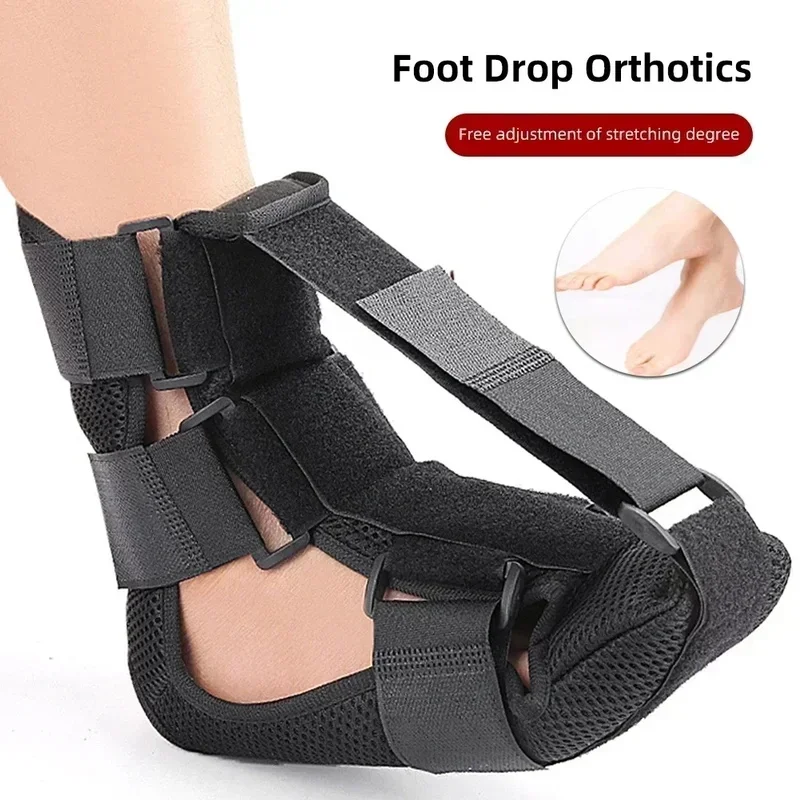 Adjustable Plantar Fasciitis Night Splint Drop Foot Orthotic Brace - Elastic Dorsal Stretch Strap for Rehabilitation