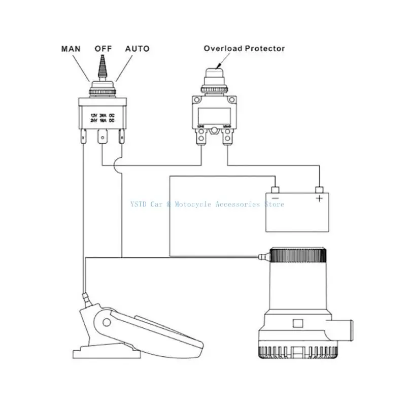 لوحة تبديل مضخة مضخة L5BC Boat Byge مع مؤشر LED 15A لوحة التحكم في مضخة القوارب #2