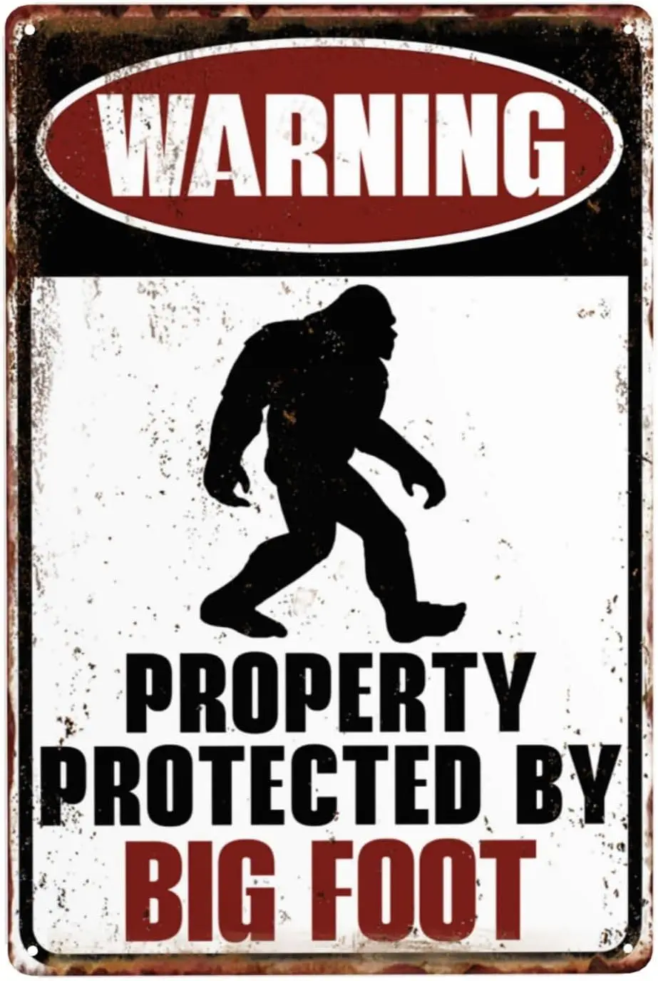 Property Protected By Big Foot Vintage Metal Warning Sign, Retro Tin Sign Sasquatch Posters Gifts for Outdoor Street Road Yard F