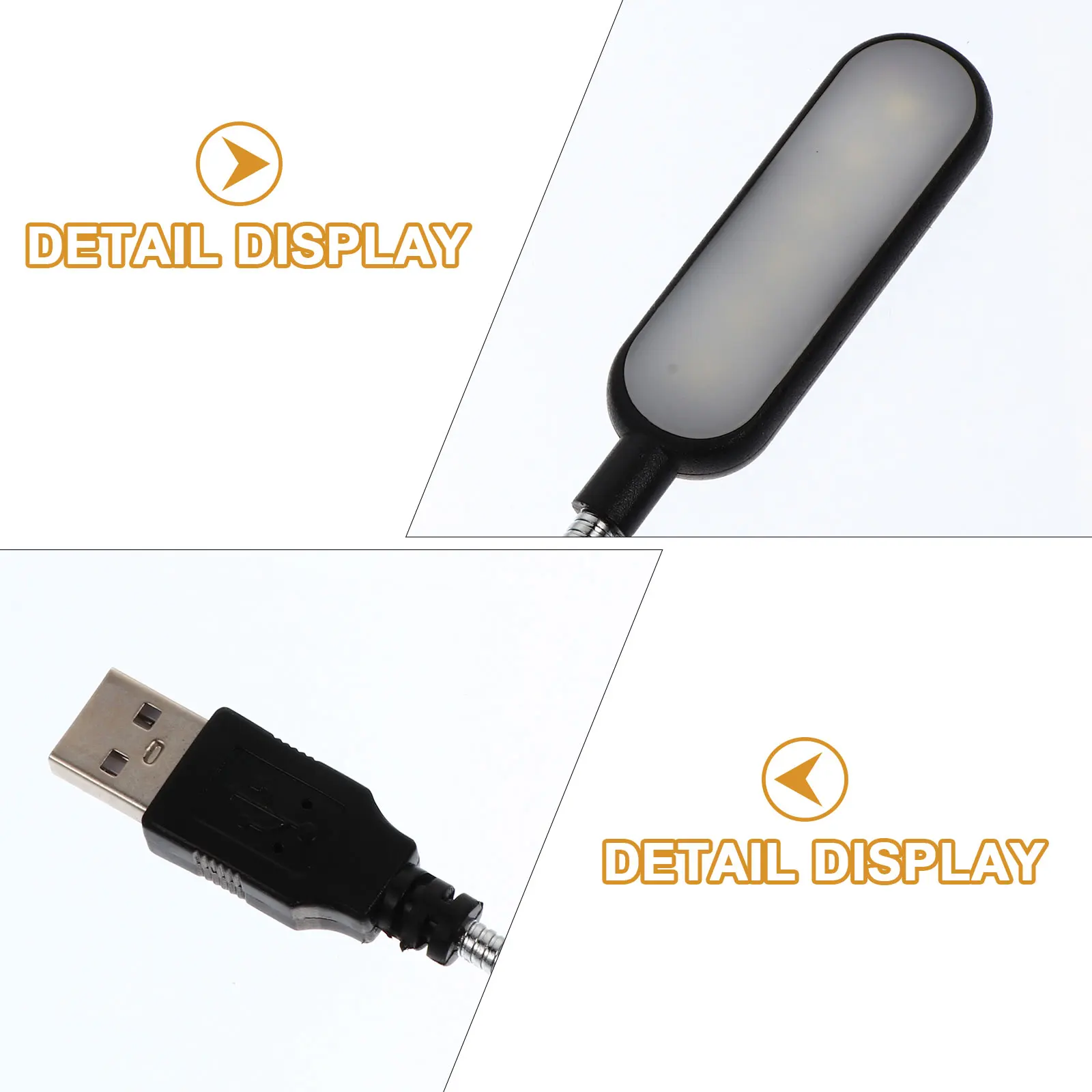 

2 PCS Portable USB Light Premium Laptop Lamp Computer Creative White Mini Keyboard Led Metal Hose