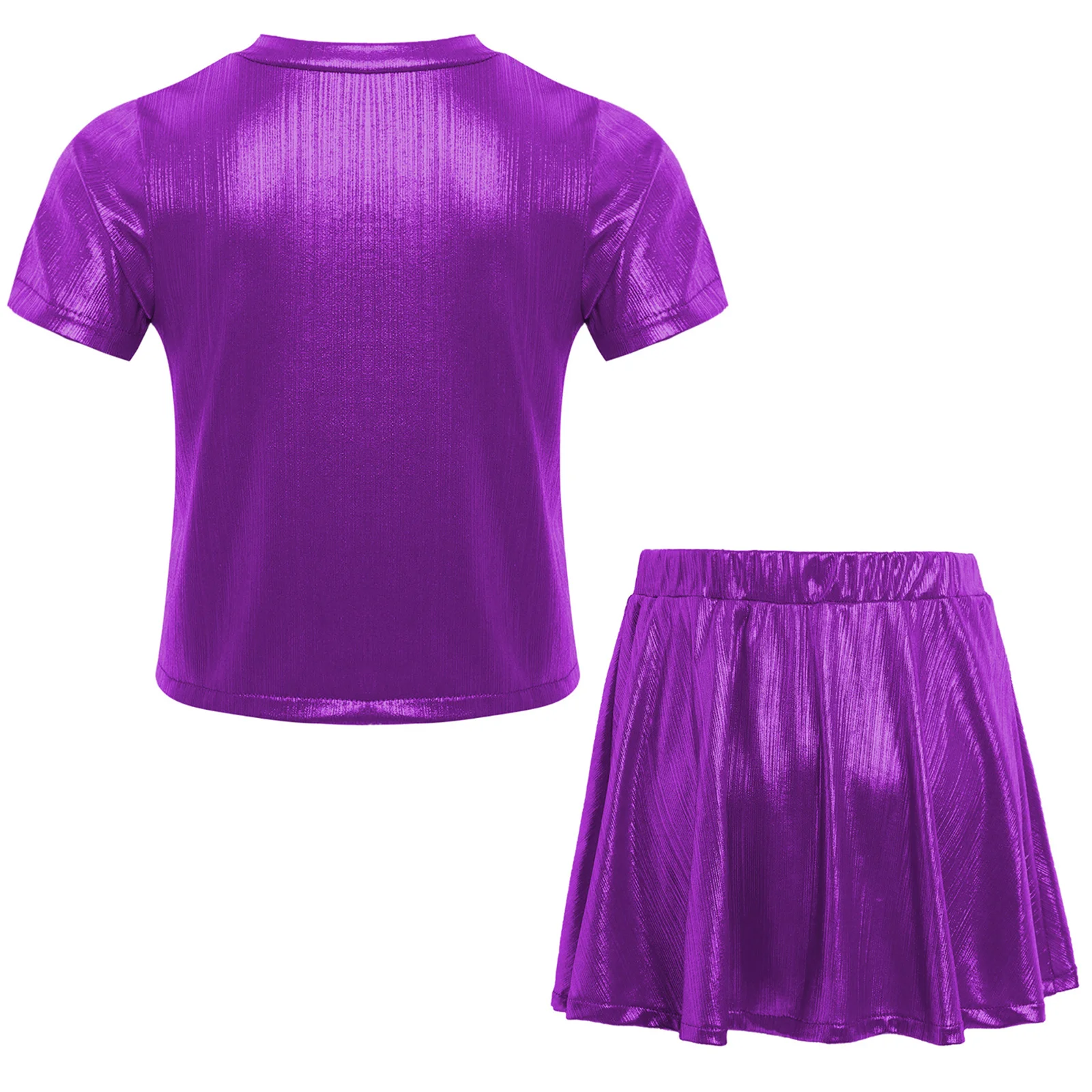 สาวชุดเต้นรําแจ๊สเด็กเวทีเต้นรํา Shimmery METALLIC Hip Hop ชุดสําหรับสาวโมเดิร์นบอลรูมเต้นรําเชียร์ลีดเดอร์เครื่องแต่งกาย