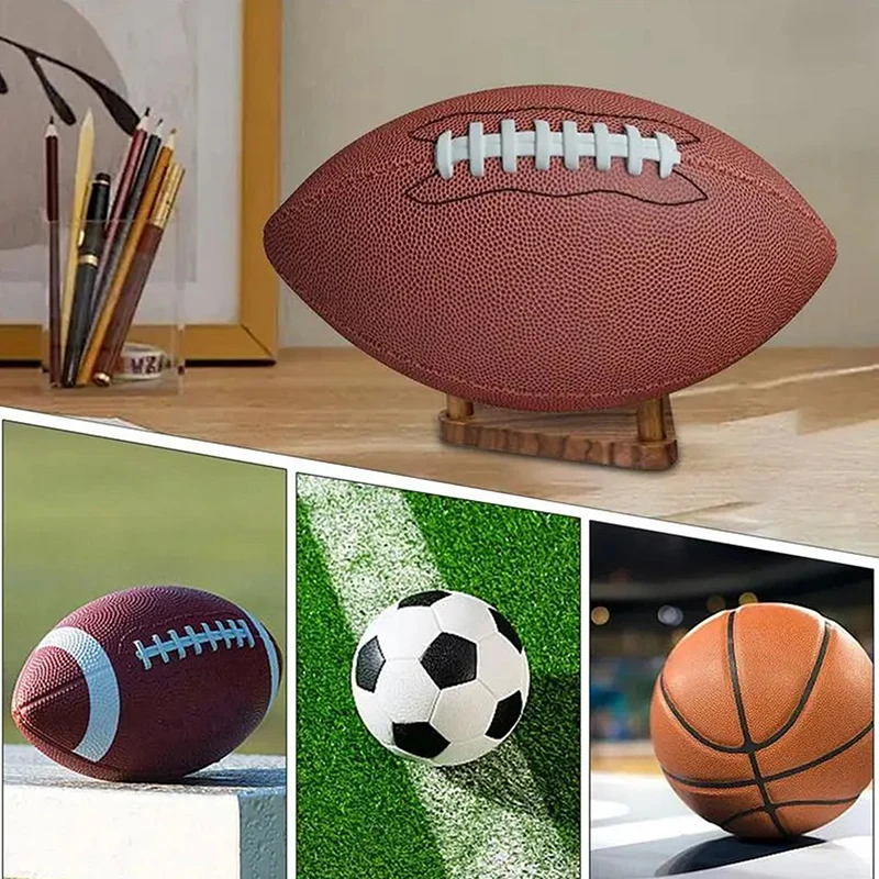 1pc Holz Ball Halter Ball Display-ständer Sport Ball Lagerung Rack Für Basketball Fußball Volleyball Fußball Dreieck Rack