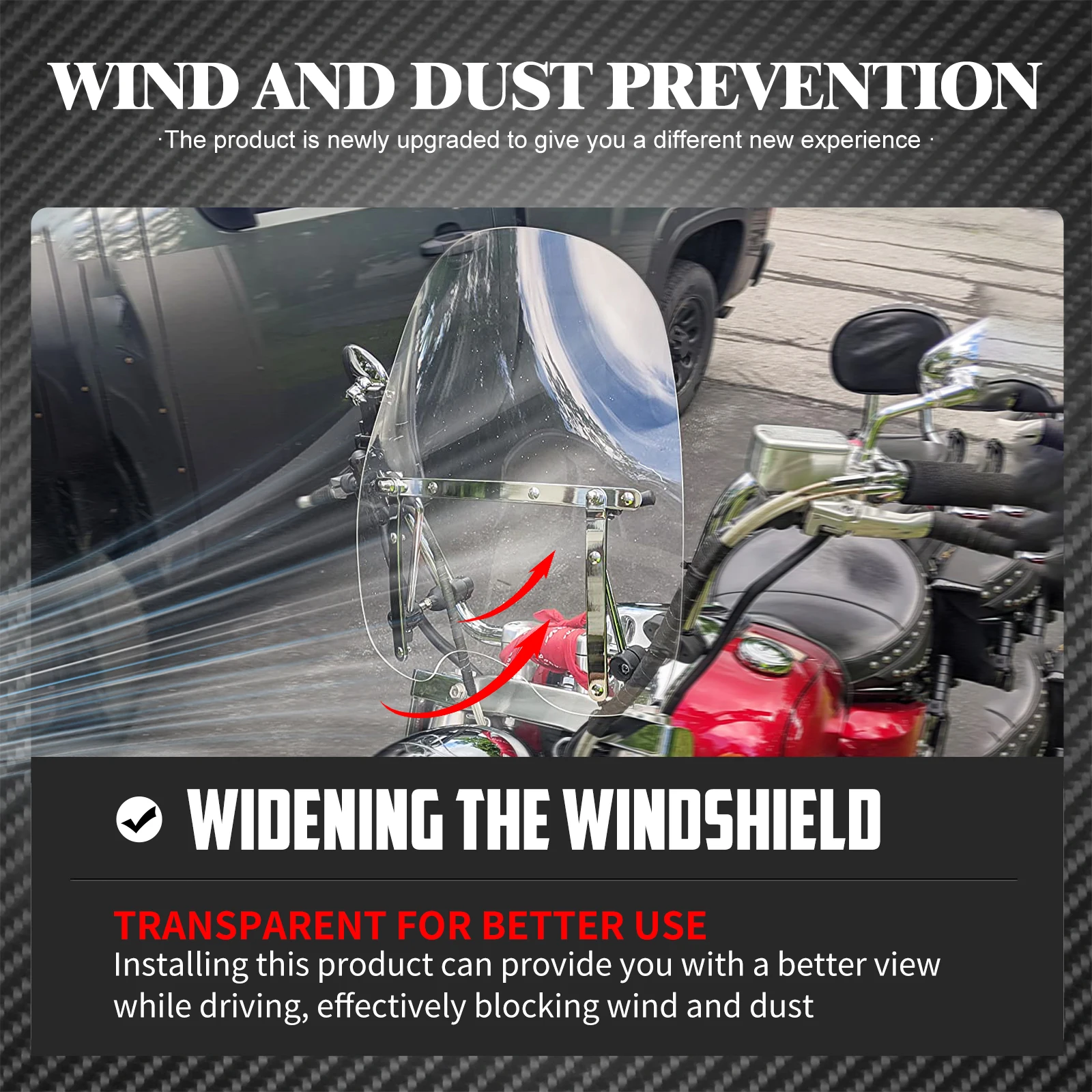 Motorcycle Universal Windshield Large Windscreen 7/8