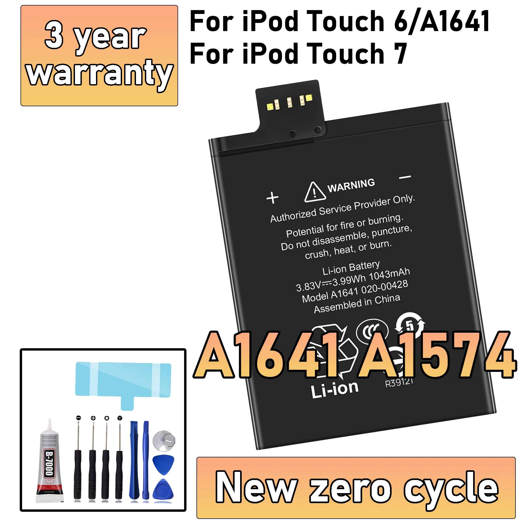 

New High Quality A1641 A1574 Battery For APPLE IPOD TOUCH 6 7 GEN Battery Batteria +Free Tools