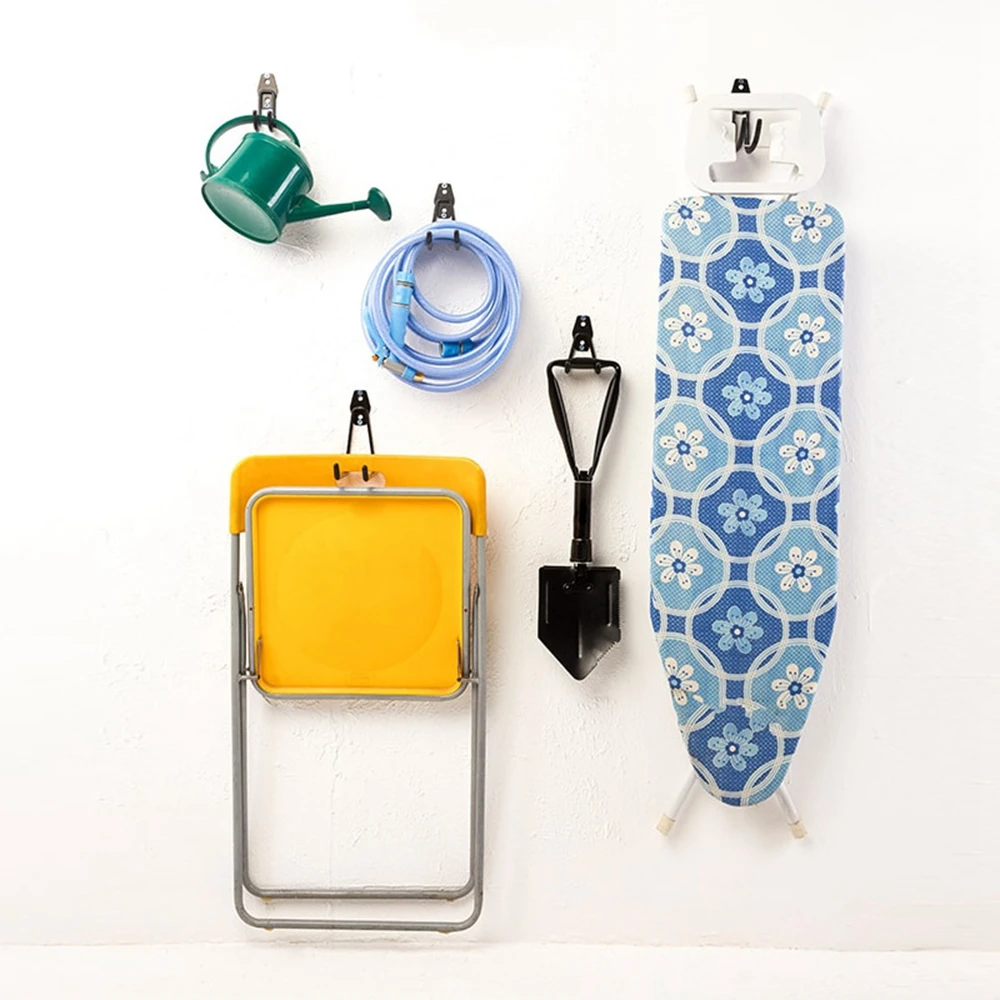 Metal Hook Garage Organizer Wall Mount Bicycle Hanger Hooks Wall Mount Anti-slip Storage Hook For Ladders Garden Tool with Screw