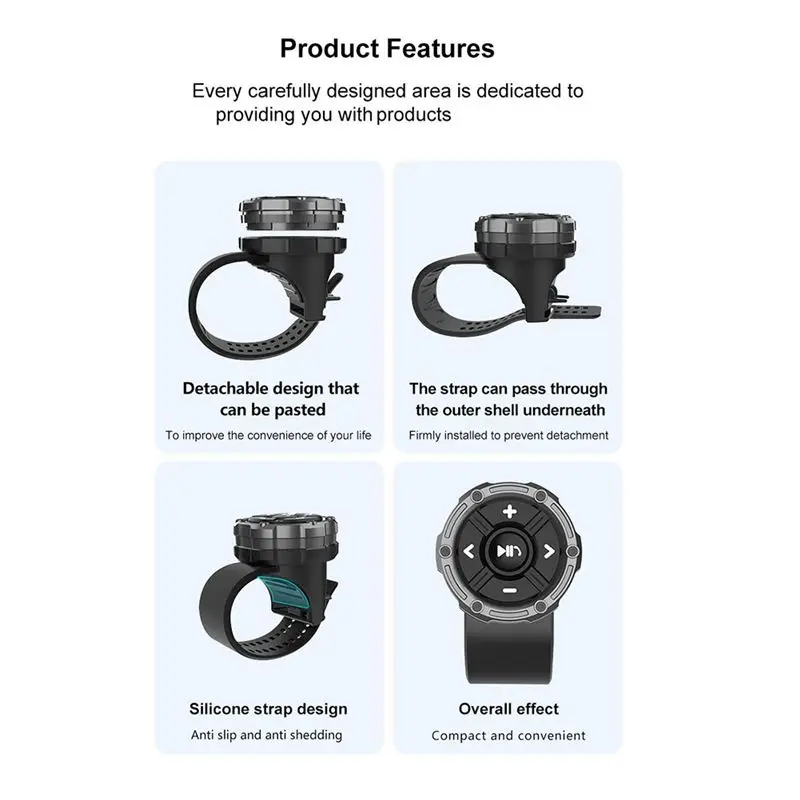 Motorcycle Handlebar Media Controller Car Steering Wheel 5 Keys Bluetooth Remote Button Control Waterproof