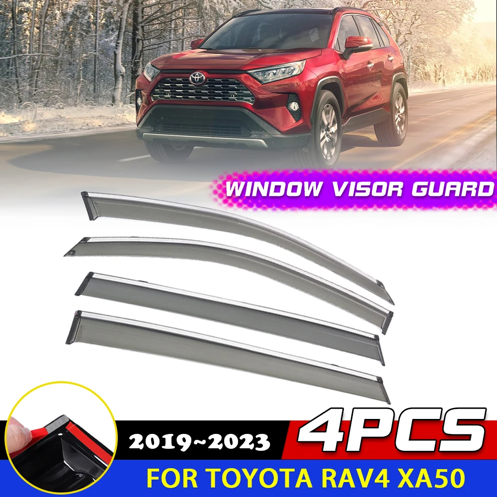 

4Pcs Windows Visor for Toyota RAV4 XA50 Suzuki Across 2019~2023 Smoke Guard Cover Deflector Awnings Sun Rain Eyebrow Accessorie