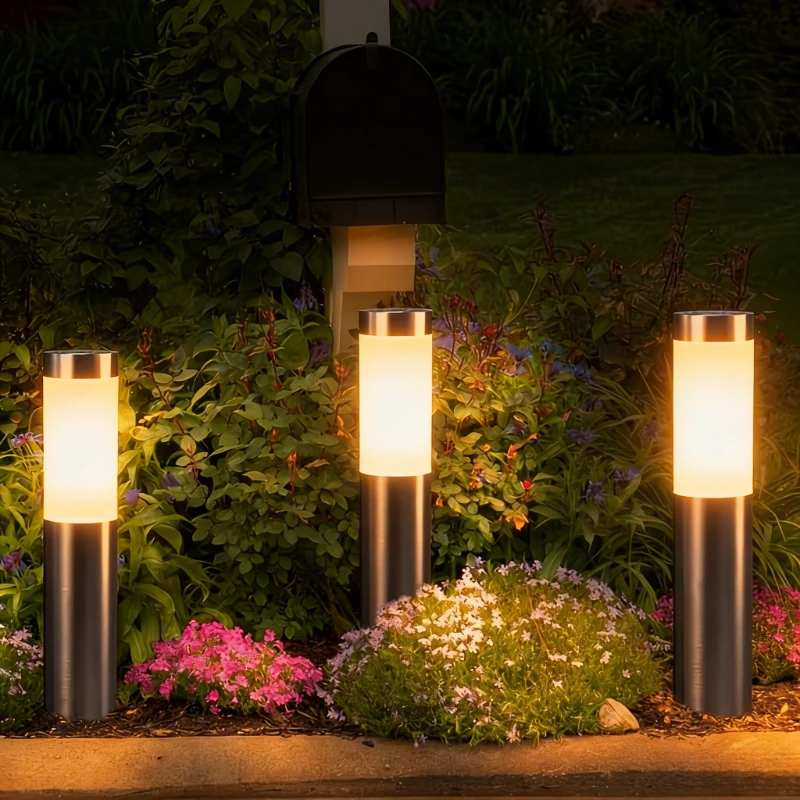 1/2/4/6 Pcs Solar Cylinder Lawn Light LED Outdoor Lighting Solar Garden Decorative Landscape Light for Yard Pathway Driveway