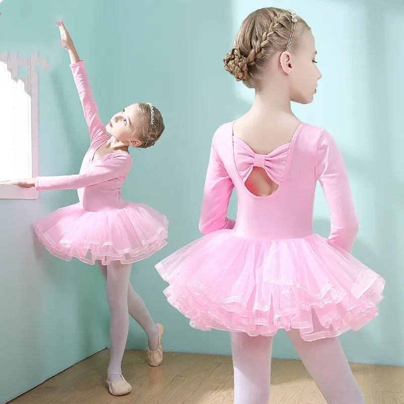 Girls Ballet Dress Children's Training Dress Figure Skating Costume Leotard For Christmas birthday Party Tutu Dance Clothes