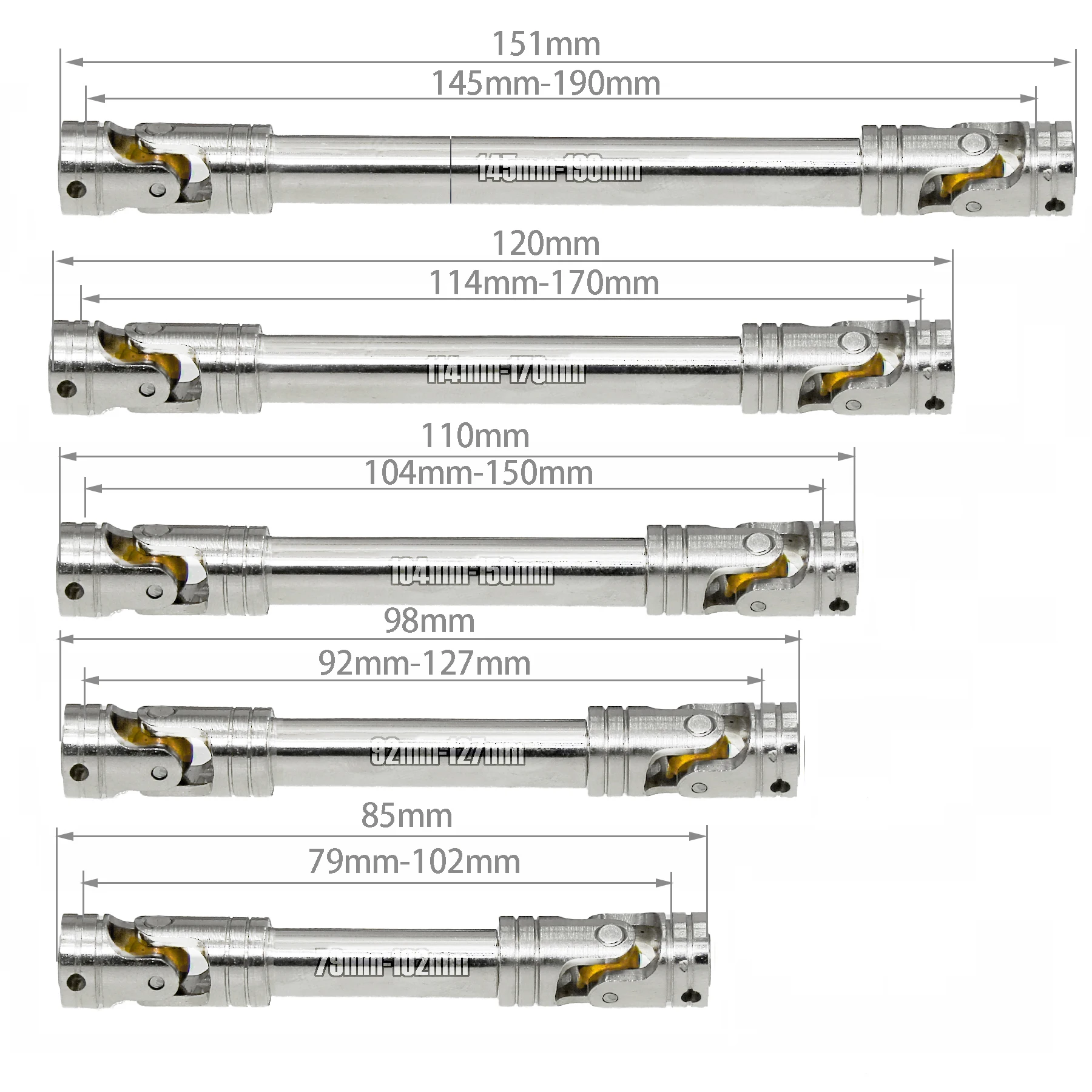 RS RC 45#Steel Heavy-Duty Drive Shaft for 1/10 RC Car Crawler Axial SCX10 90046 AXI03007 Wraith Capra TRX4 TRX6 Redcat Gen8