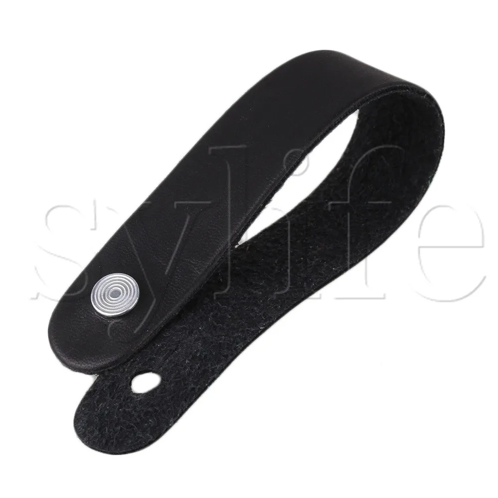 198x20mm Black Leather Guitar Strap Hook Button for Guitar