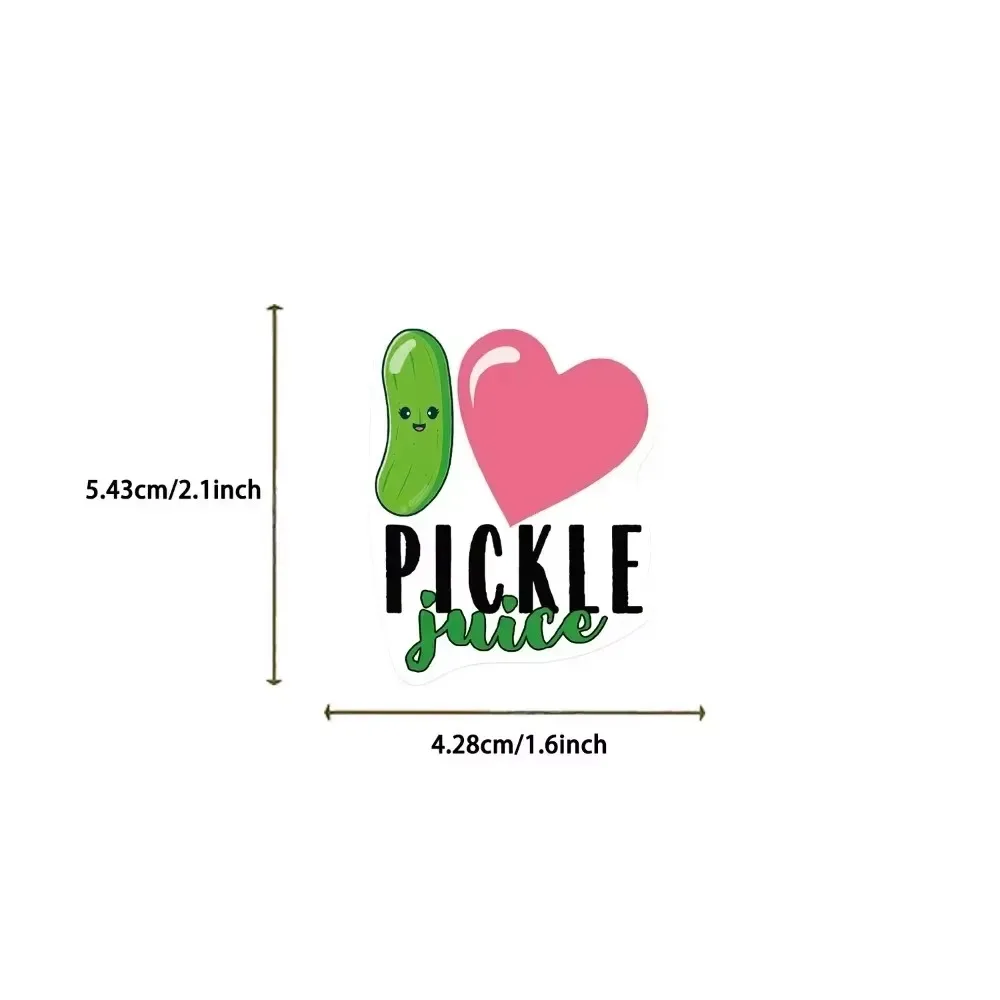 50 قطعة من ملصقات المخلل الخضراء والخيار ملصقات مقاومة للماء لتزيين كتيب الهاتف والأمتعة والكمبيوتر المحمول ولعبة الجيتار للأطفال