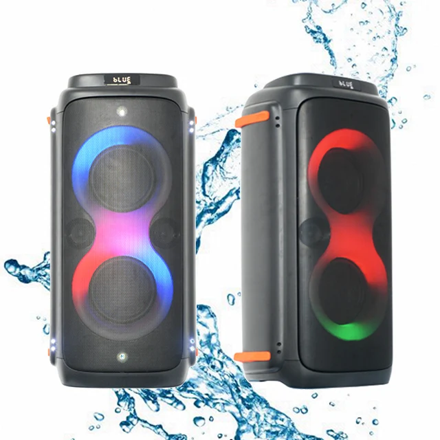 Active Portable Partybox Water Resistance Wireless Rechargeable LED Light Trolley Speaker with Microphone