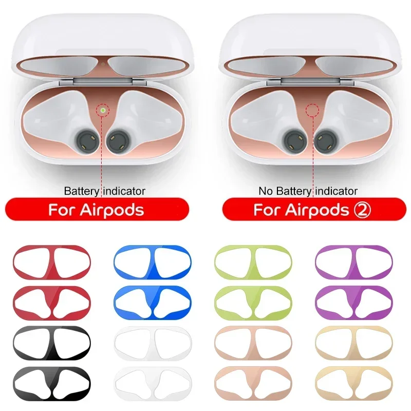 Metal Dust Guard Sticker for Apple AirPods 1 2 3 Pro Earphone Case Dust-proof Protector Ultra Thin Sticker Film Headphone Box