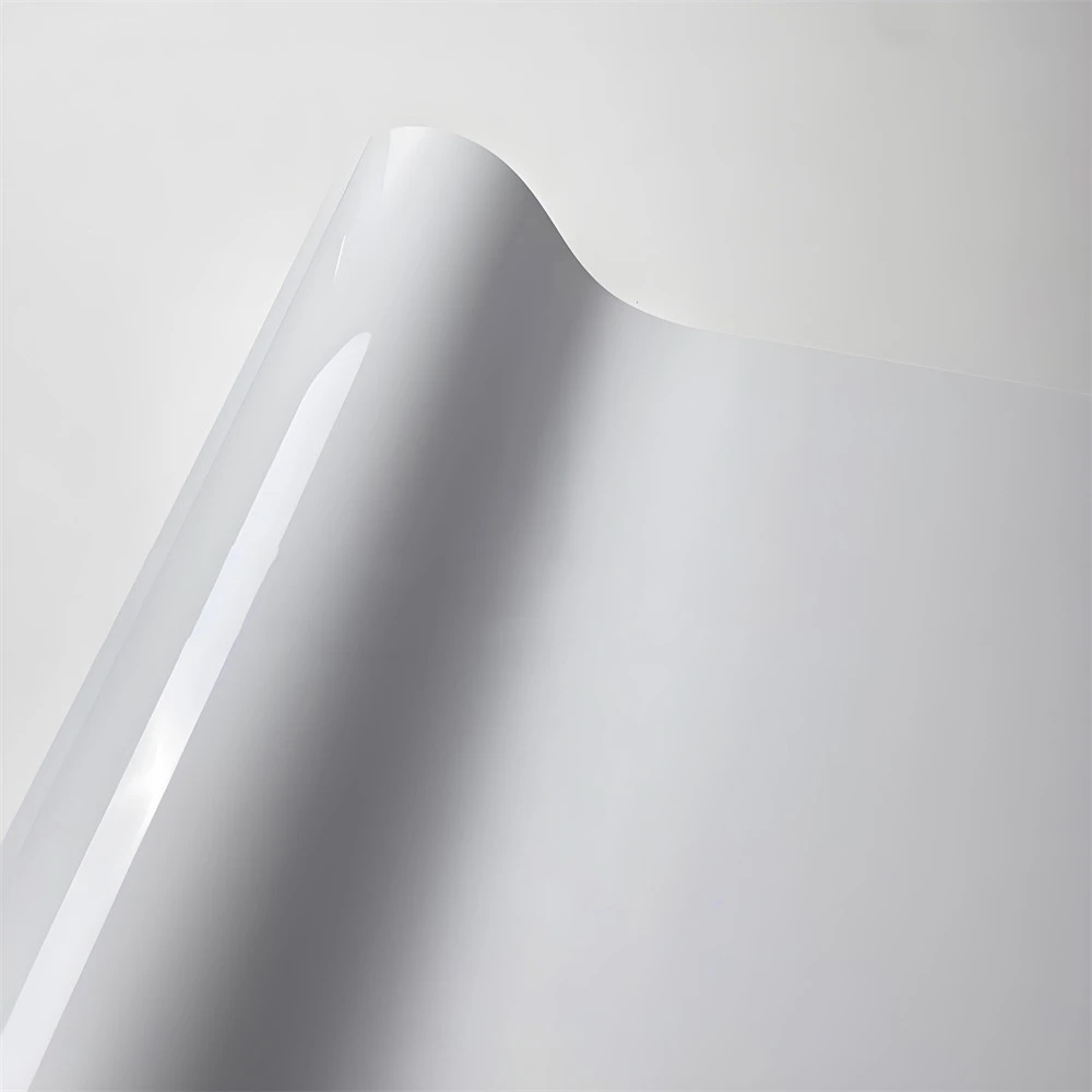 Glossy Piano White Car Vinyl Wrap Film PET Car Sticker Air Free Auto Accessories Interior Decoration White Gloss Wrap Vinyl