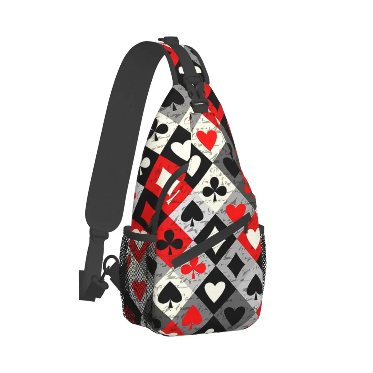 Card Suit Art-75420738 Crossbody Chest Bags Poker Pattern Pockets Travel Pack Messenger Sports Teens Shoulder Bag Unisex