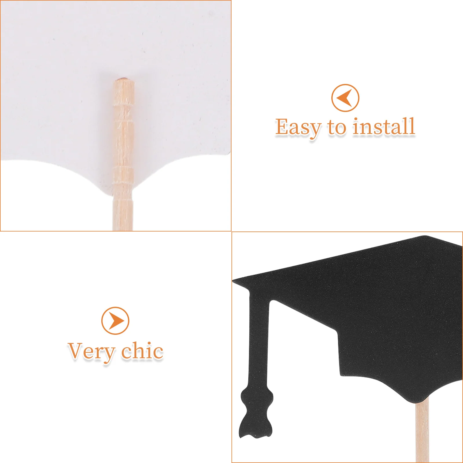 12Pcs Graduation Hat Flags Perfect Party Favors Cake Toppers Small Parts Not for Children Under 3 Cake Sign Flag