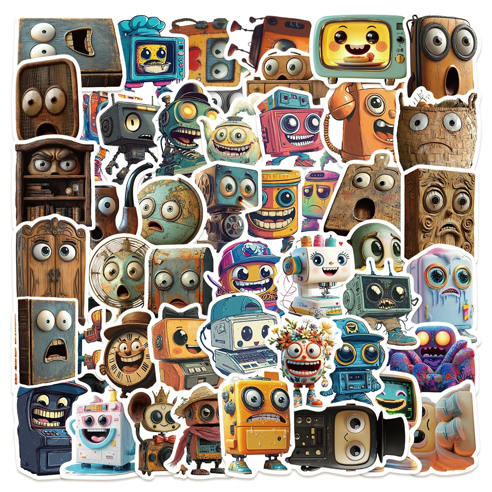 

10/30/50pcs Funny Cartoon Retro Small Tool Stickers Cute Creative Graffiti Decals Luggage Laptop Phone Classic Kids Toy Sticker