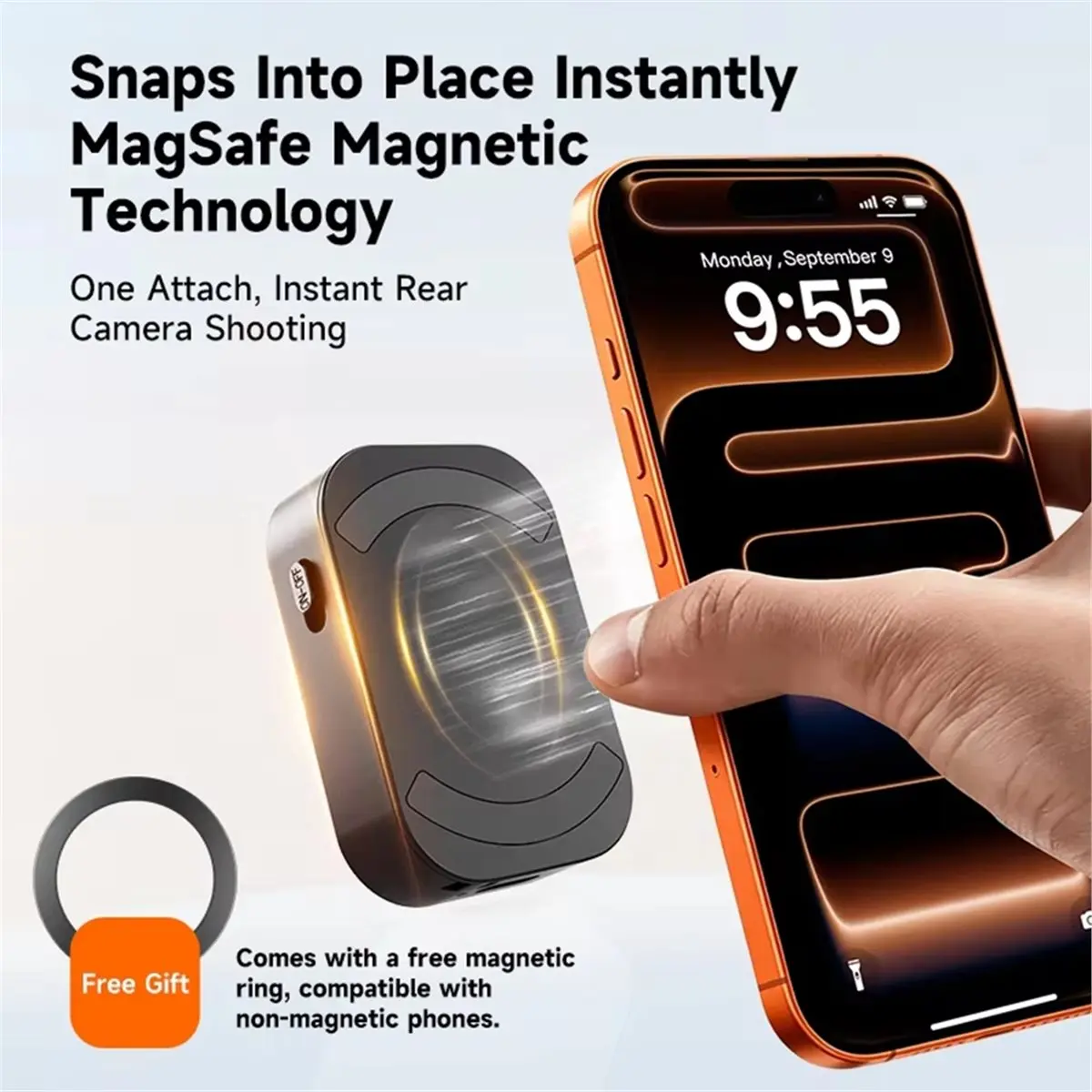 Magnetic Selfie Companion Mobile Screen Mirroring Device Rear Magnetic Mount for Photography Selfie