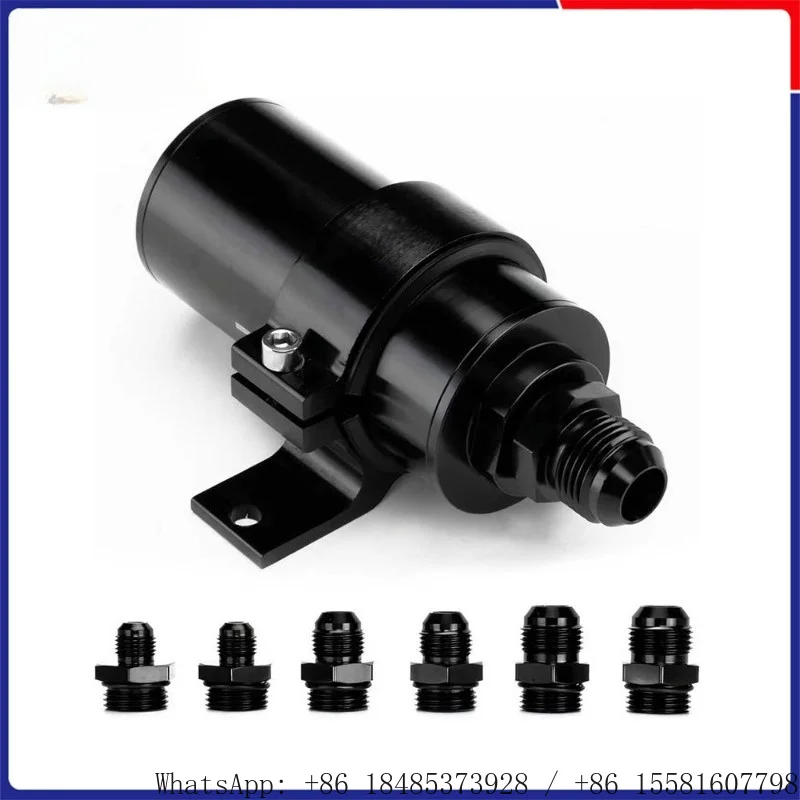 10 Micron Aluminum Fuel Filter Universal Fuel Cleaner with AN6 AN10 Fittings 50mm Mount Bracket for Turbo Racing Car
