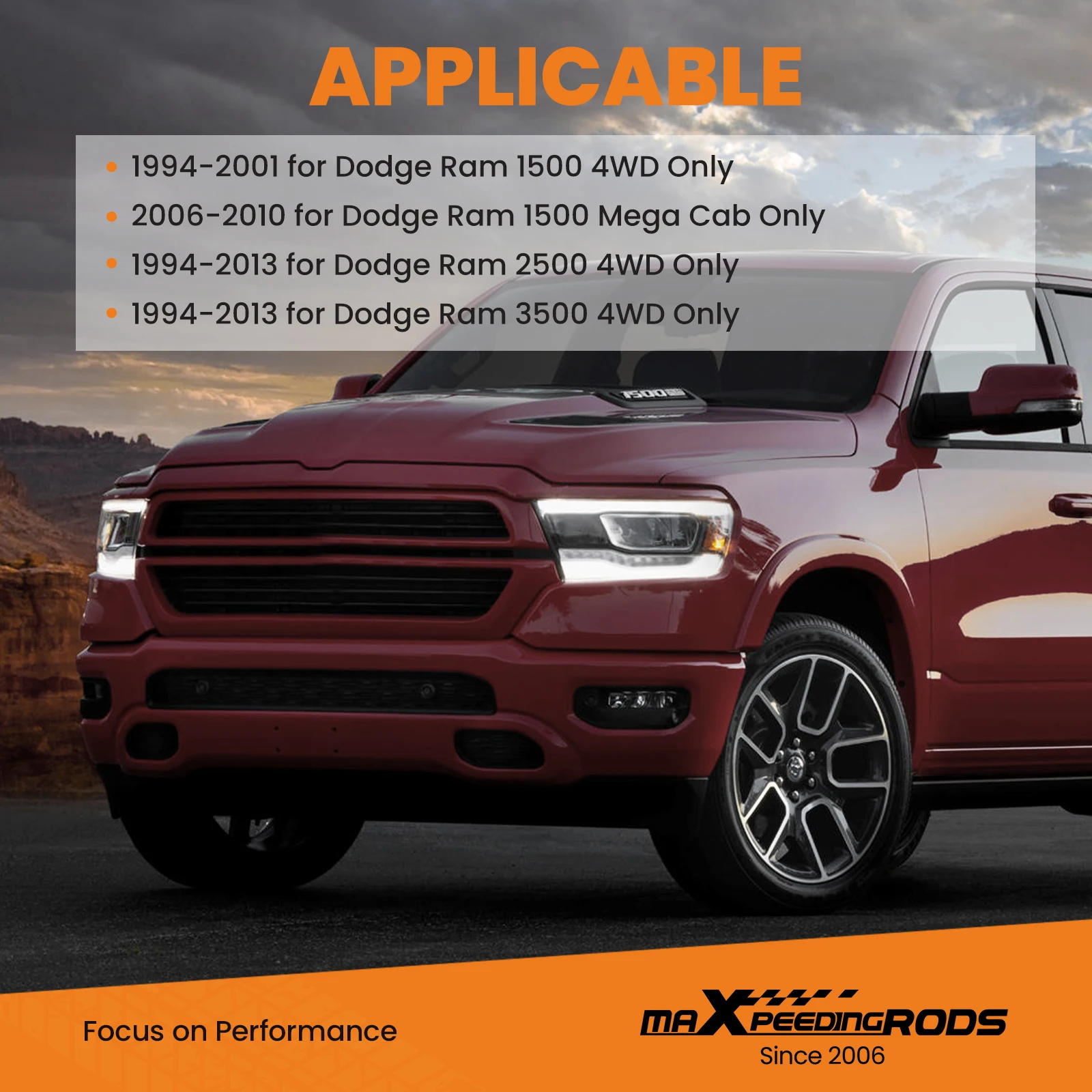 3.5인치 프론트 리프트 레벨링 키트 (닷지 램 1500 2500 3500 4WD 1994년식 호환)