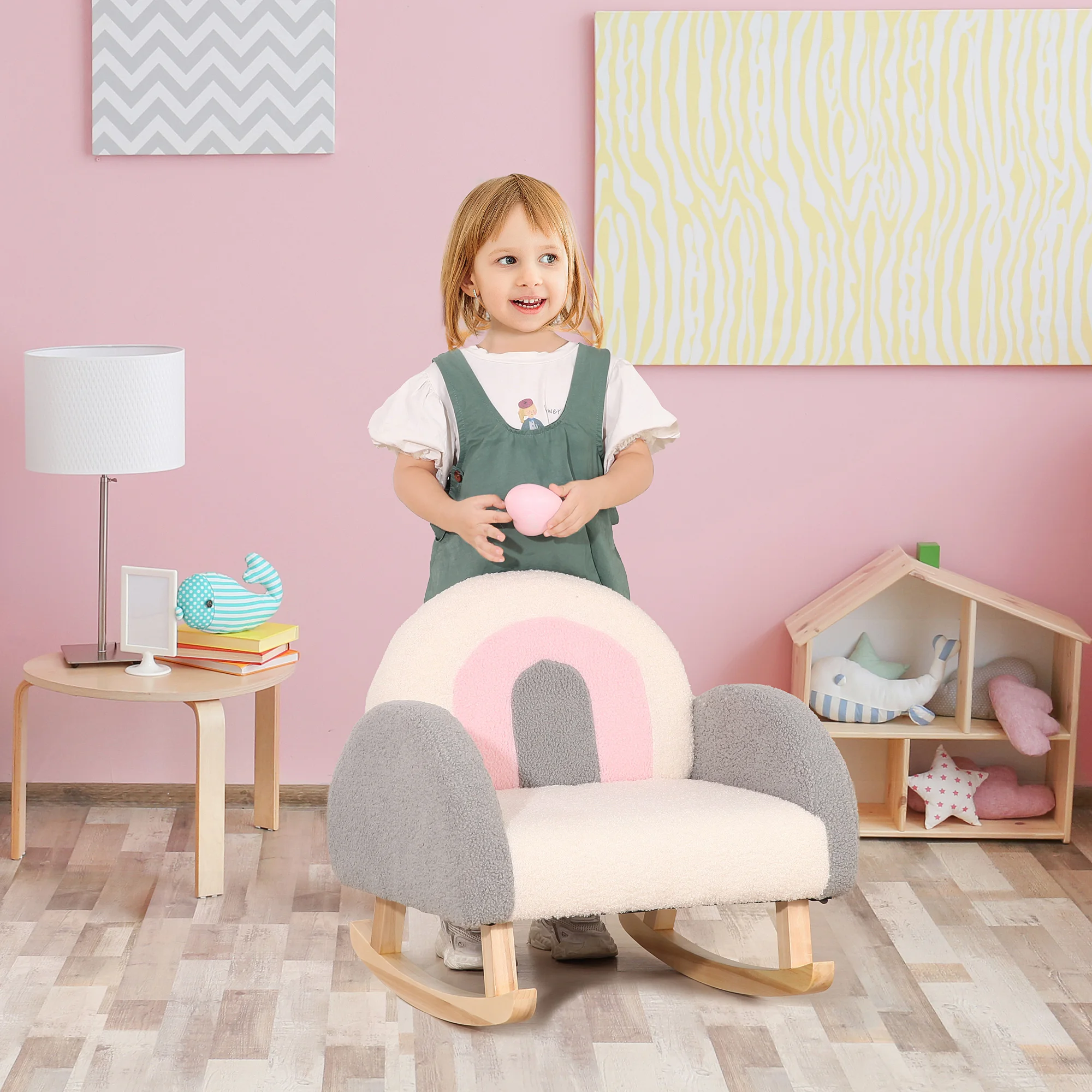 

Rocking Toddle Sofa Chair for Nursery Kindergarten Playroom Bedroom - Gray