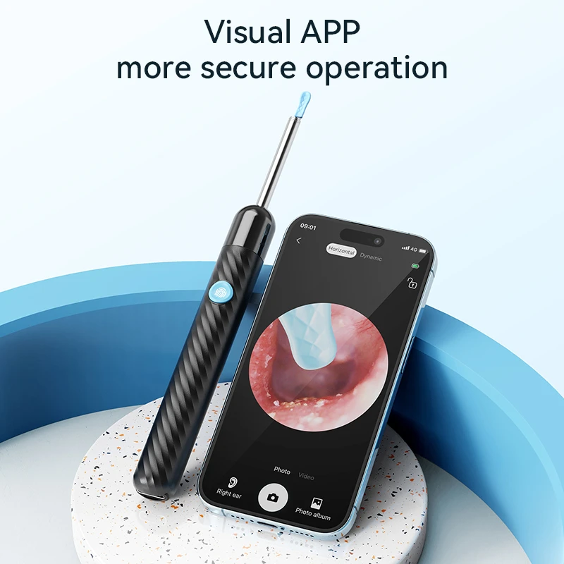 

Инструмент для удаления серы в ушах Visual Ear Pick — средство для чистки ушей с камерой 1080P, набор для чистки ушных каналов с 6 ложками для ушей